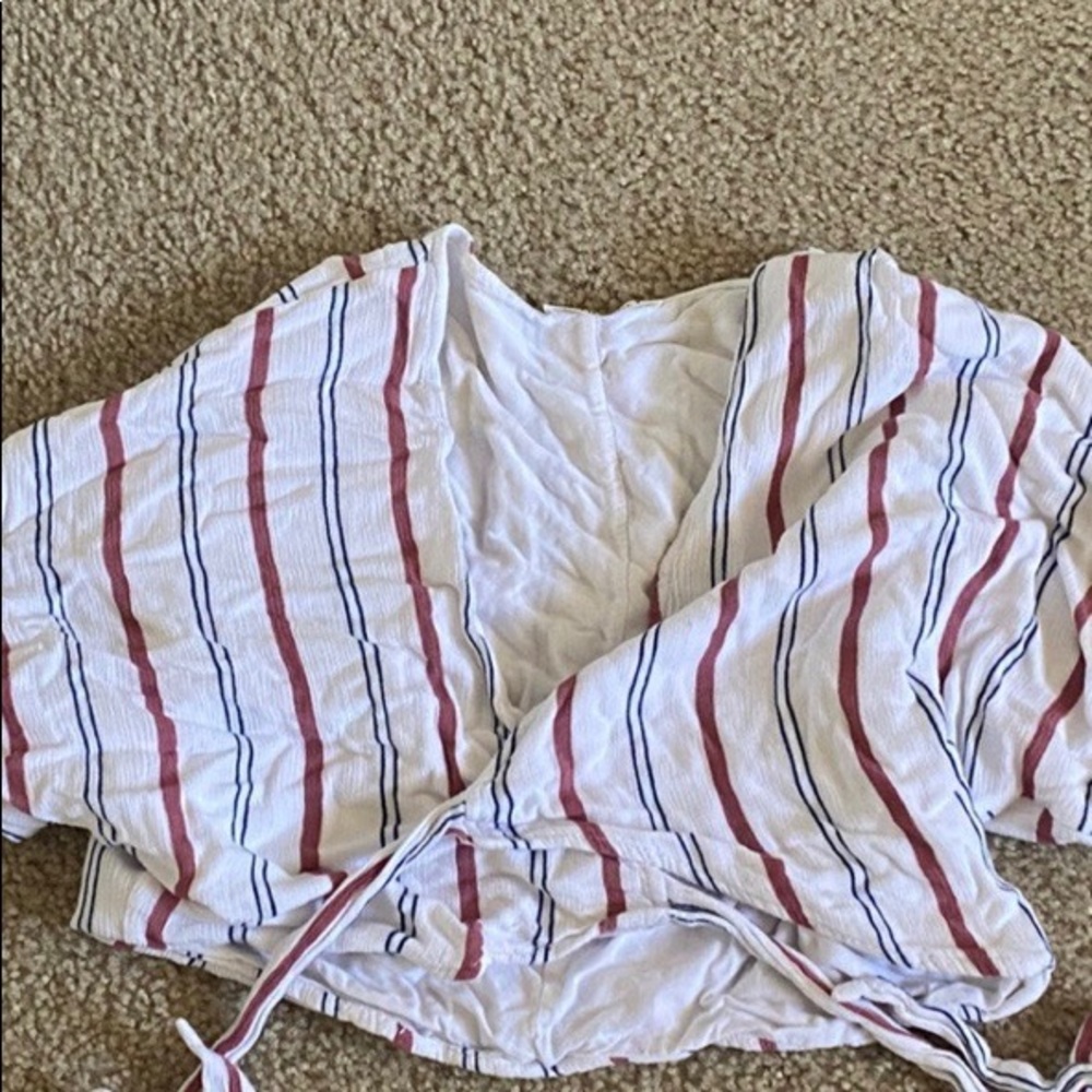 striped wrap top